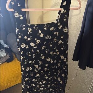 Old Navy Black and White Floral Midi Dress
